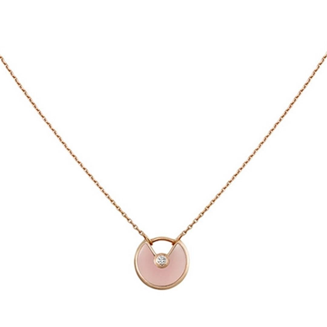 [Glow Muse]AMULETTE ROSE GOLD PINK MOP NECKLACE