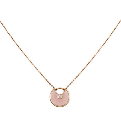 [Glow Muse]AMULETTE ROSE GOLD PINK MOP NECKLACE