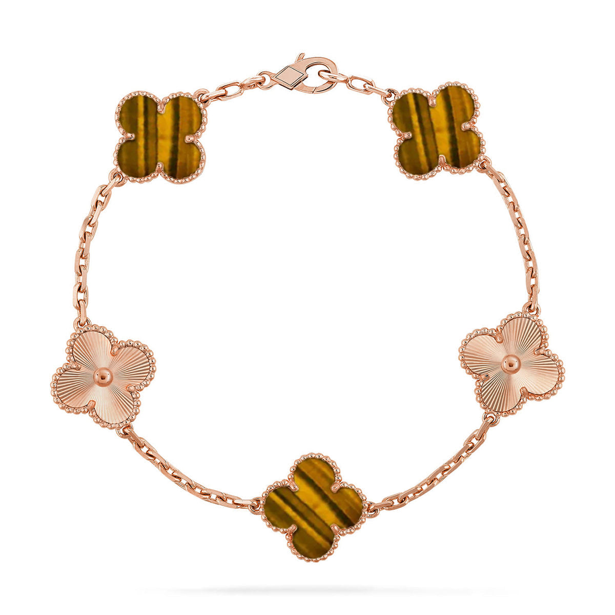 [⭐Glow Muse] CLOVER 5 MOTIFS TIGER EYE BRACELET COLLECTION
