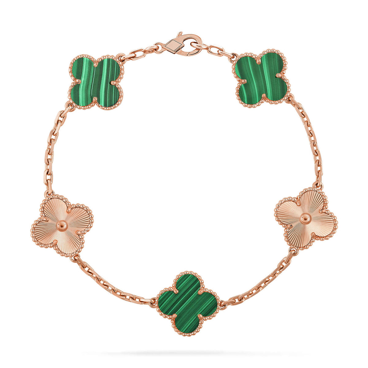 [⭐Glow Muse] CLOVER 5 MOTIF MALACHITE BRACELET COLLECTION