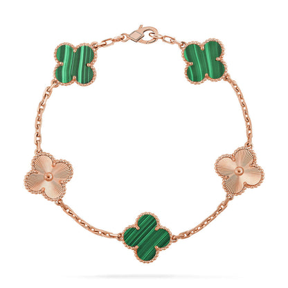 [⭐Glow Muse] CLOVER 5 MOTIF MALACHITE BRACELET COLLECTION