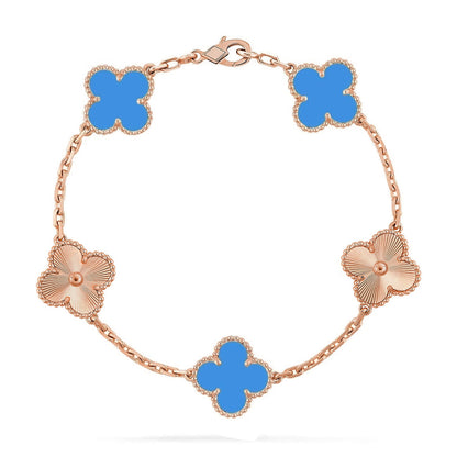 [⭐Glow Muse] CLOVER 5 MOTIF BLUE AGATE BRACELET COLLECTION