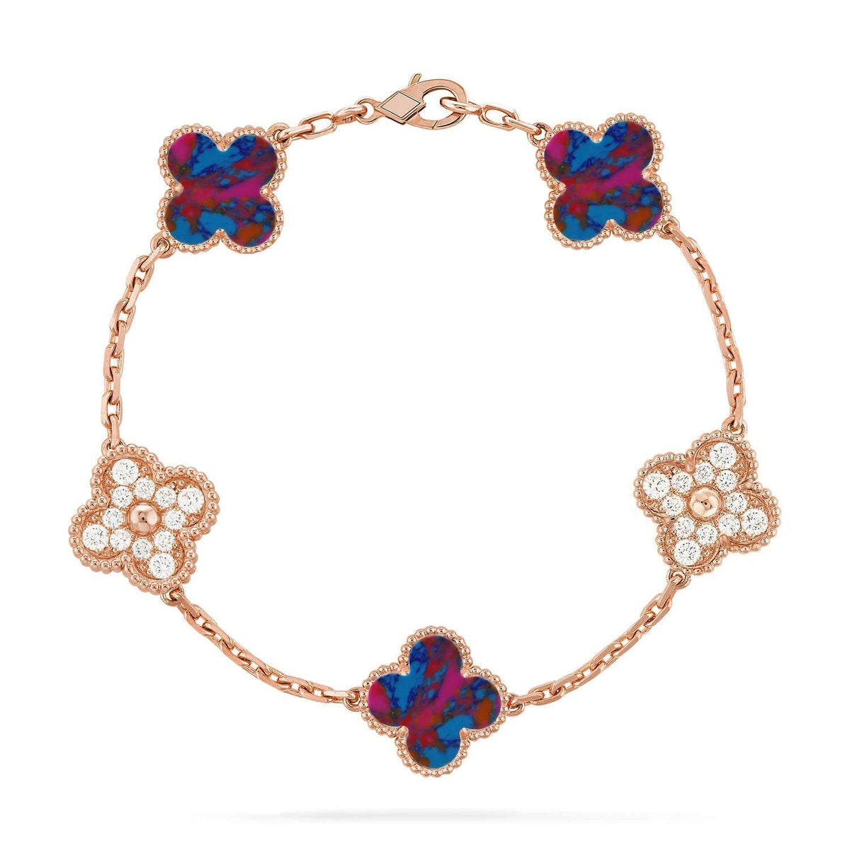 [⭐Glow Muse]CLOVER 5 MOTIF COLOR GEMSTONES BRACELET COLLECTION