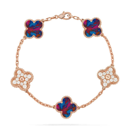 [⭐Glow Muse]CLOVER 5 MOTIF COLOR GEMSTONES BRACELET COLLECTION