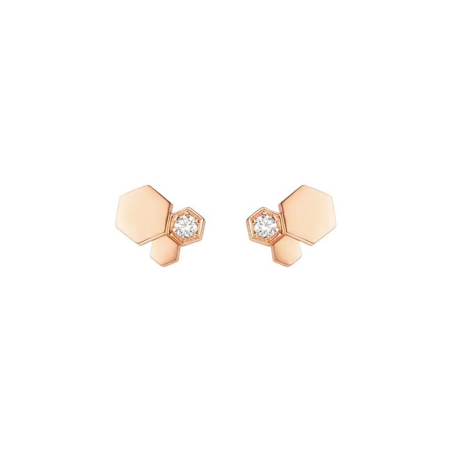 [Glow Muse]BEE LOVE PINK GOLD DIAMOND EARRINGS