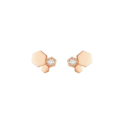 [Glow Muse]BEE LOVE PINK GOLD DIAMOND EARRINGS