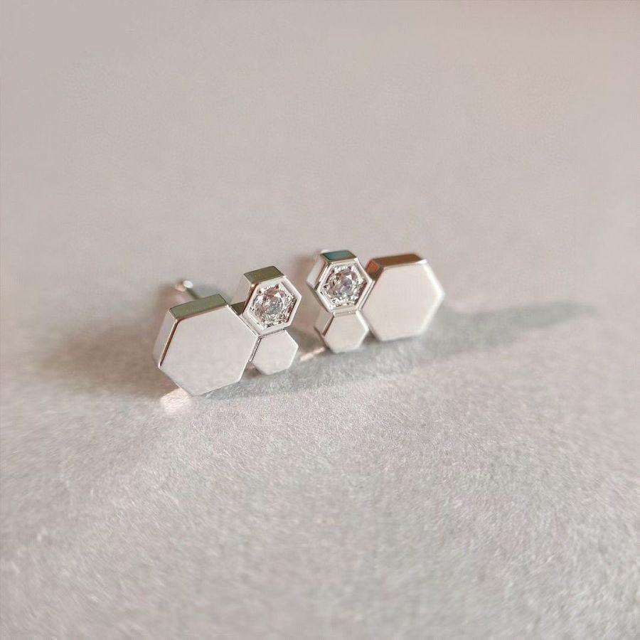 [Glow Muse]BEE LOVE SILVER DIAMOND EARRINGS