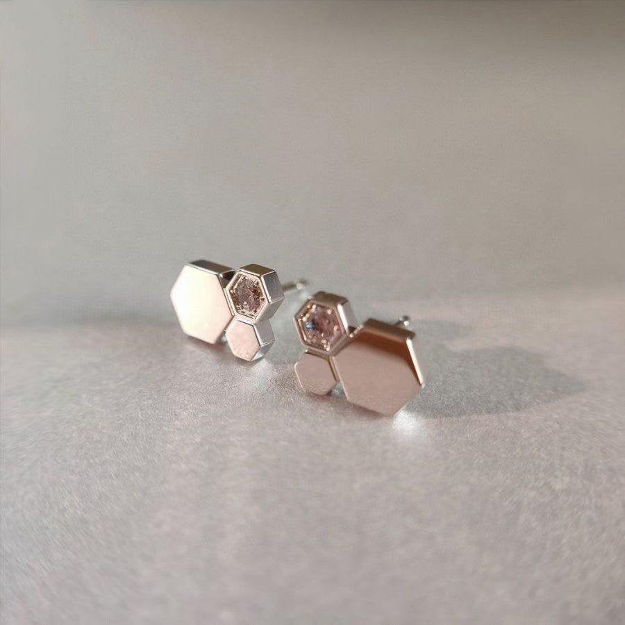 [Glow Muse]BEE LOVE SILVER DIAMOND EARRINGS