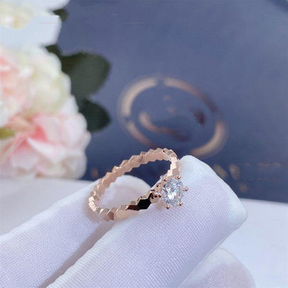 [Glow Muse]BEE LOVE RING PINK GOLD 1 DIAMOND