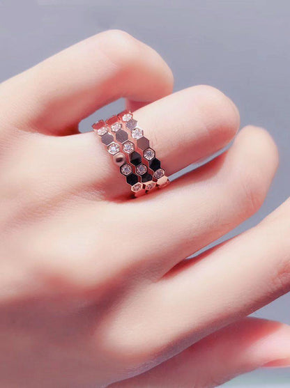 [Glow Muse]BEE LOVE RING PINK GOLD DIAMOND