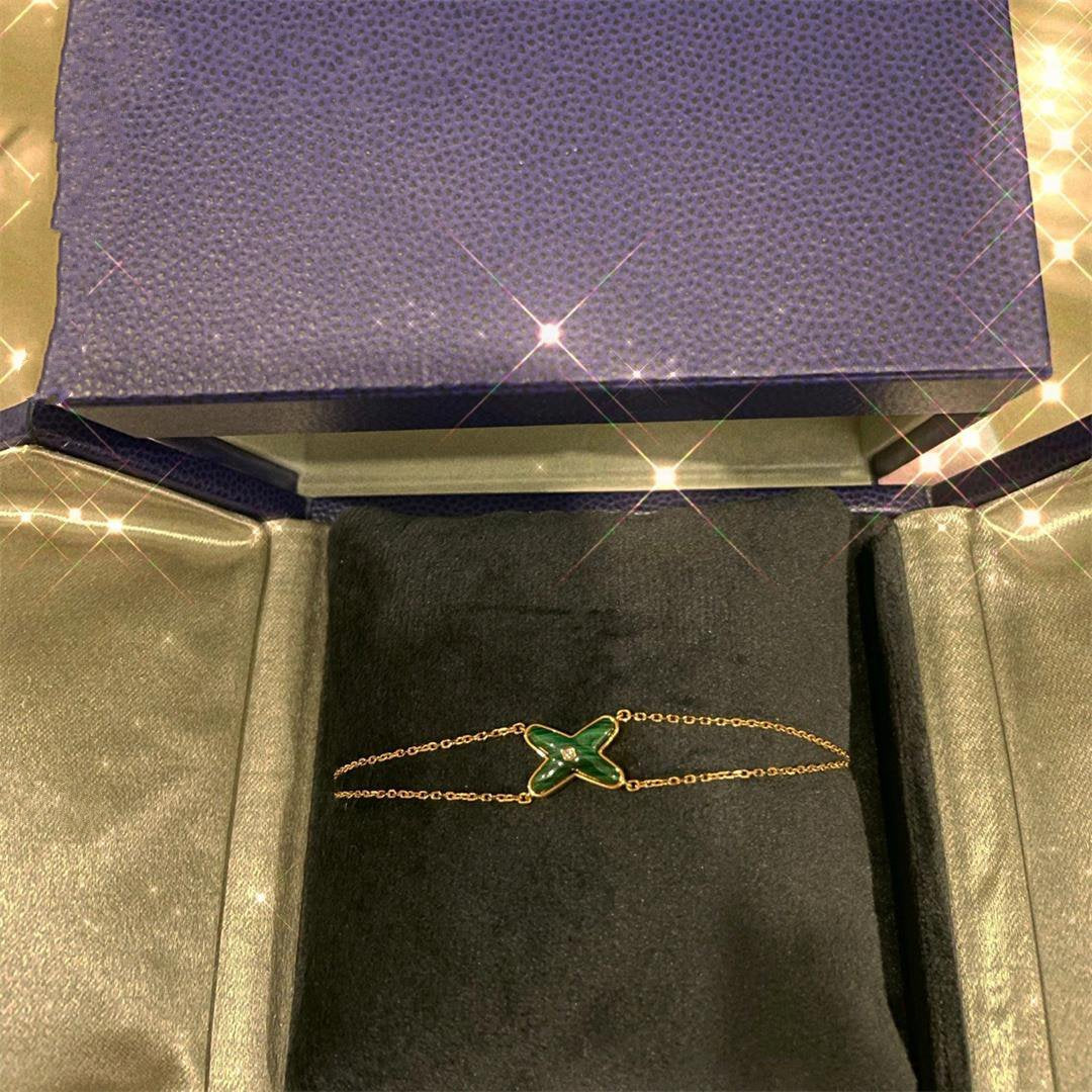 [Glow Muse]JEUX BRACELET MALACHITE PINK GOLD 1 DIAMOND