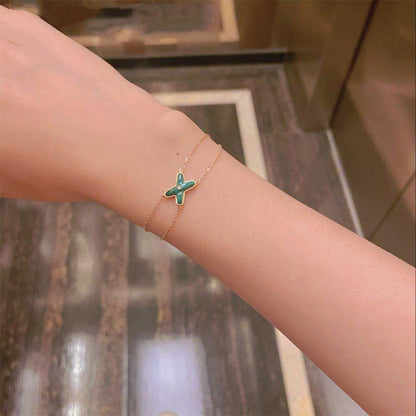 [Glow Muse]JEUX BRACELET MALACHITE PINK GOLD 1 DIAMOND