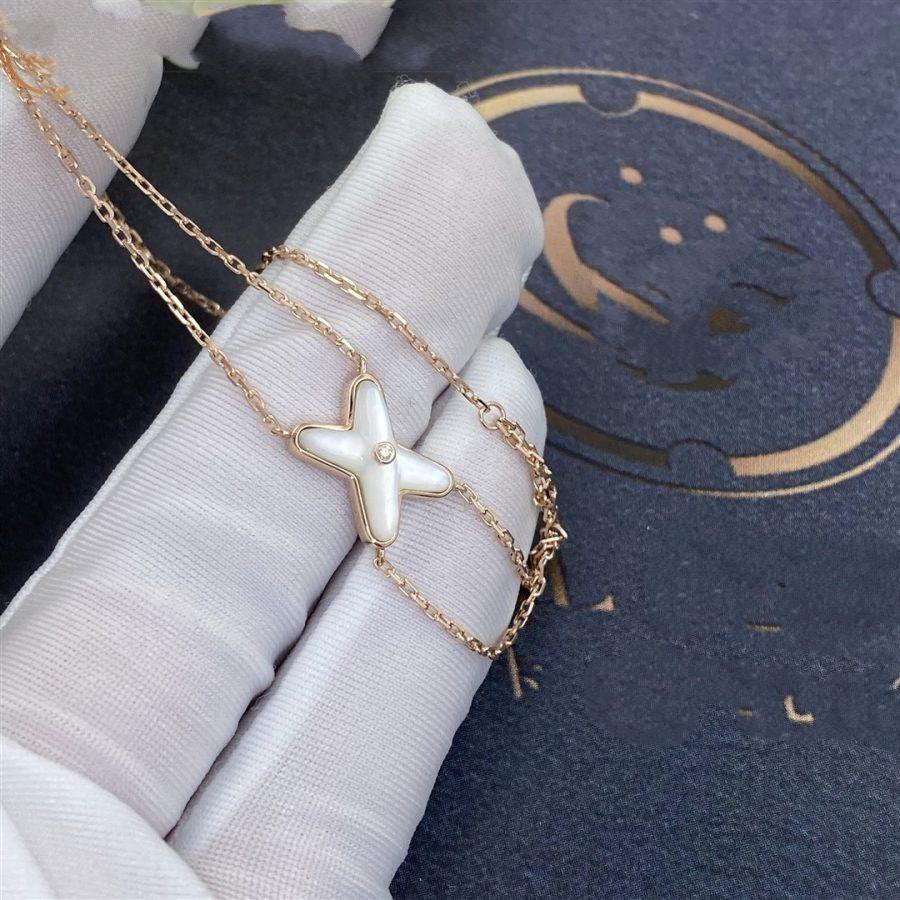 [Glow Muse]JEUX BRACELET WHITE MOP PINK GOLD 1 DIAMOND