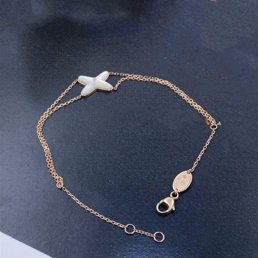 [Glow Muse]JEUX BRACELET WHITE MOP PINK GOLD 1 DIAMOND