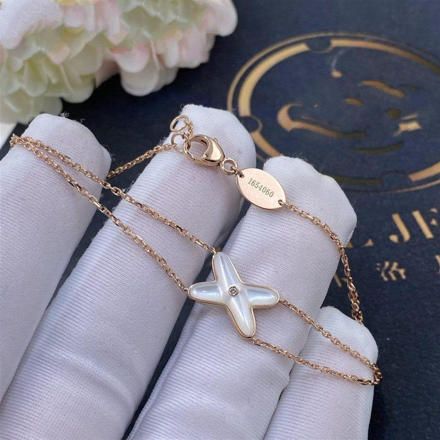 [Glow Muse]JEUX BRACELET WHITE MOP PINK GOLD 1 DIAMOND