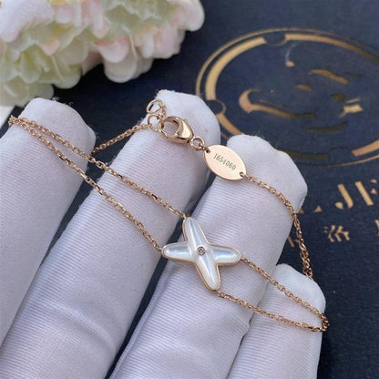 [Glow Muse]JEUX BRACELET WHITE MOP PINK GOLD 1 DIAMOND