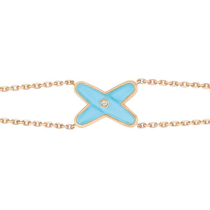 [Glow Muse]JEUX BRACELET TURQUOISE PINK GOLD 1 DIAMOND