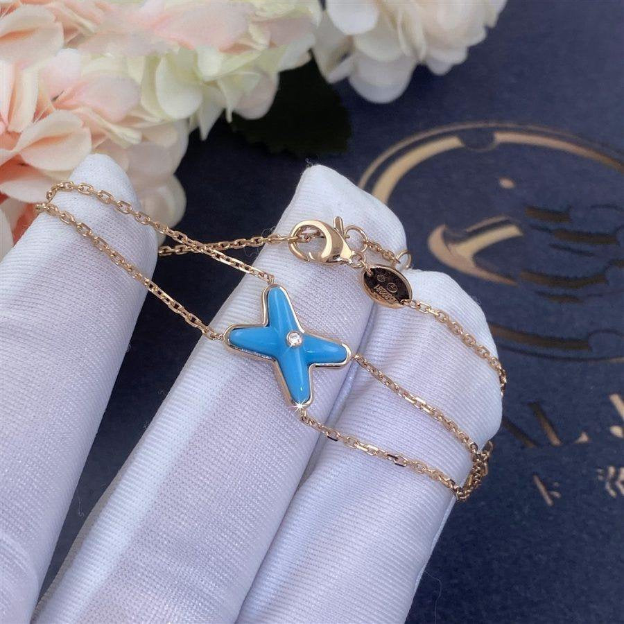 [Glow Muse]JEUX BRACELET TURQUOISE PINK GOLD 1 DIAMOND
