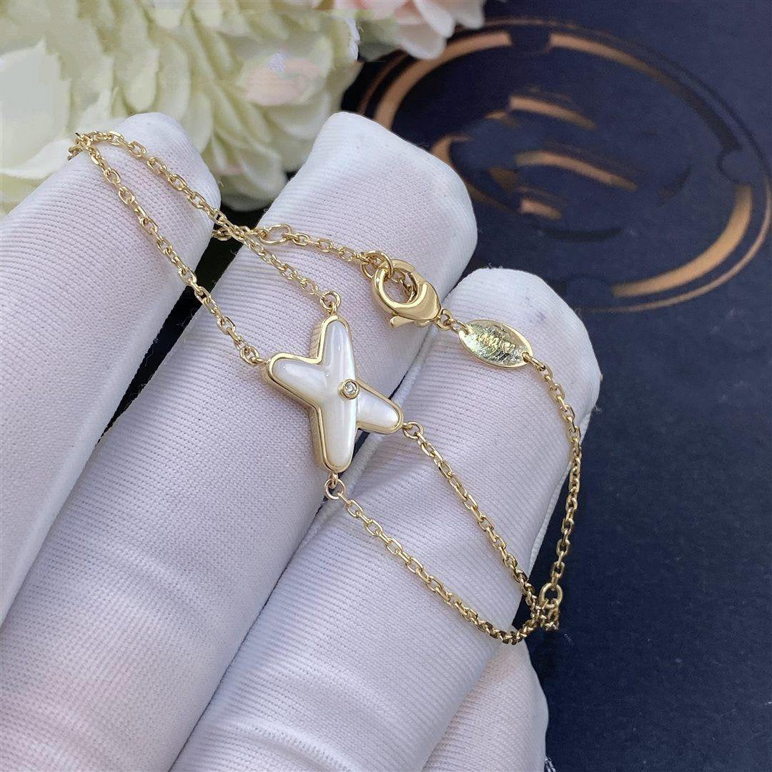 [Glow Muse]JEUX BRACELET WHITE MOP GOLD 1 DIAMOND