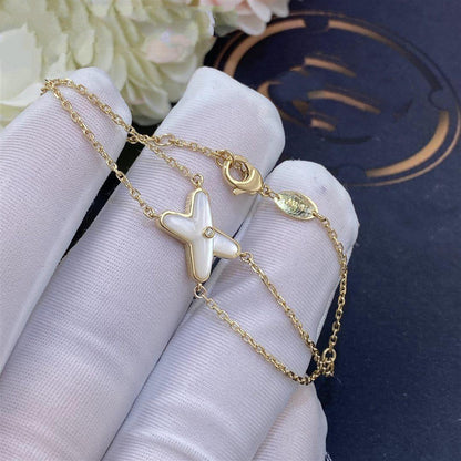 [Glow Muse]JEUX BRACELET WHITE MOP GOLD 1 DIAMOND