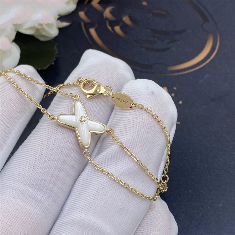 [Glow Muse]JEUX BRACELET WHITE MOP GOLD 1 DIAMOND