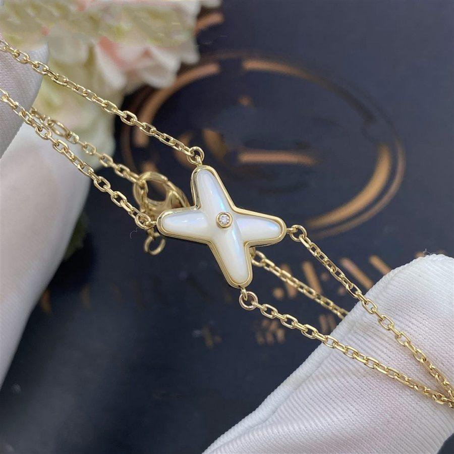 [Glow Muse]JEUX BRACELET WHITE MOP GOLD 1 DIAMOND