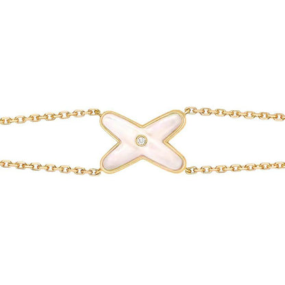 [Glow Muse]JEUX BRACELET WHITE MOP GOLD 1 DIAMOND