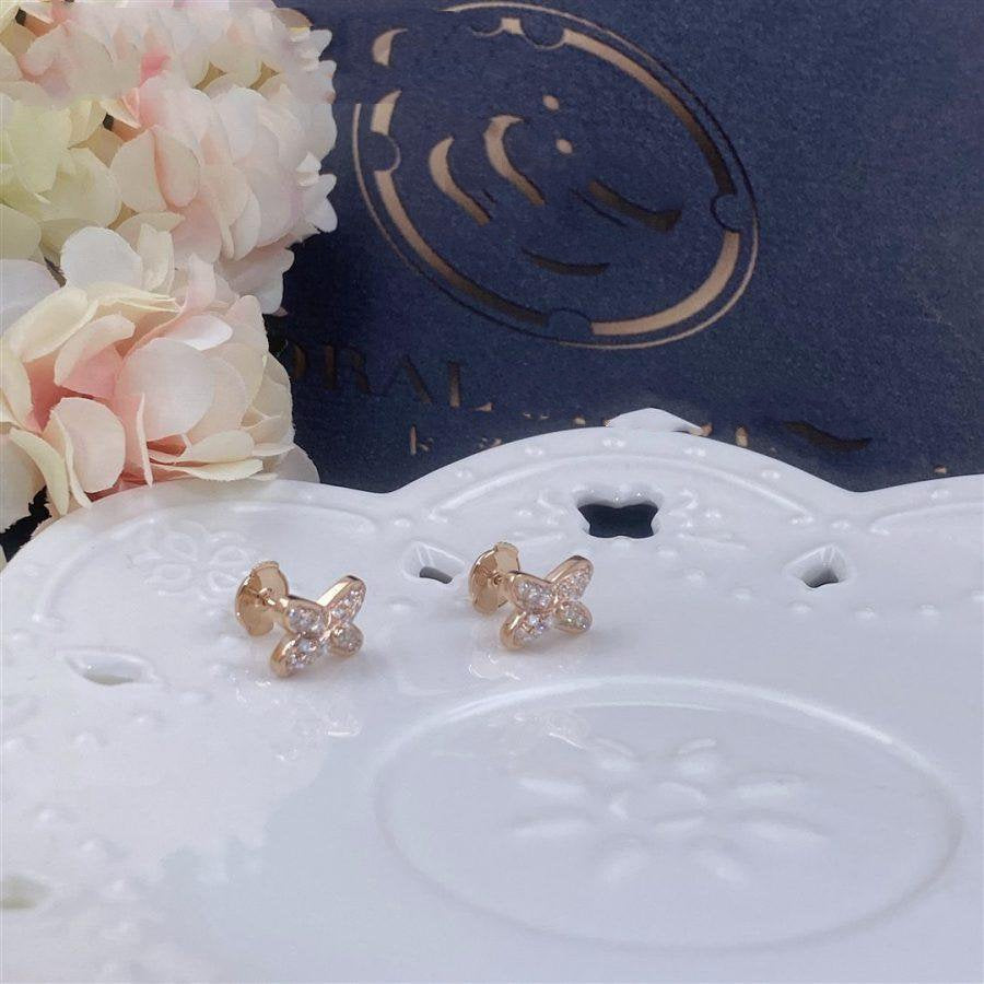[Glow Muse]JEUX DE PINK GOLD DIAMOND EARRINGS