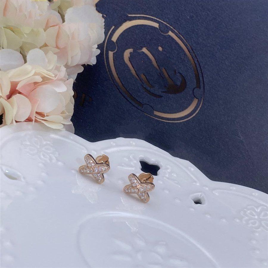 [Glow Muse]JEUX DE PINK GOLD DIAMOND EARRINGS
