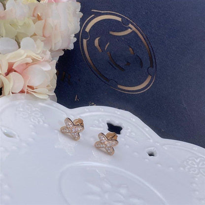 [Glow Muse]JEUX DE PINK GOLD DIAMOND EARRINGS