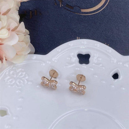 [Glow Muse]JEUX DE PINK GOLD DIAMOND EARRINGS