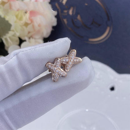 [Glow Muse]JEUX DE PINK GOLD DIAMOND EARRINGS
