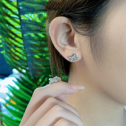 [Glow Muse]JEUX DE SILVER DIAMOND EARRINGS