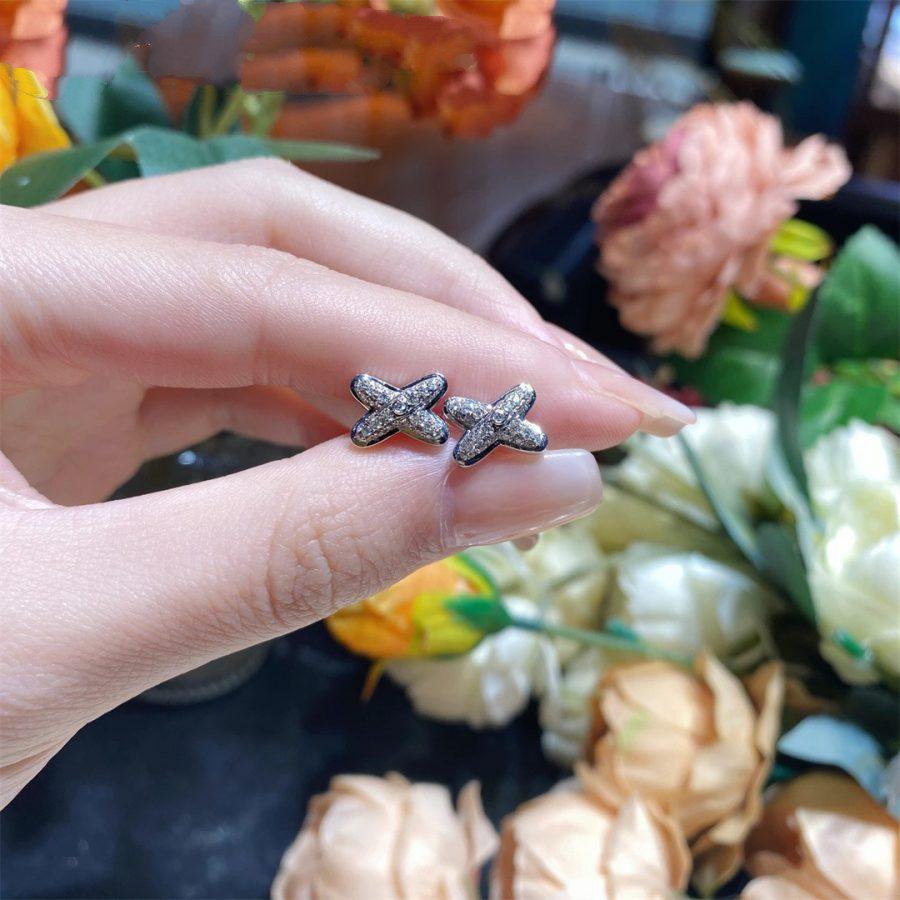 [Glow Muse]JEUX DE SILVER DIAMOND EARRINGS