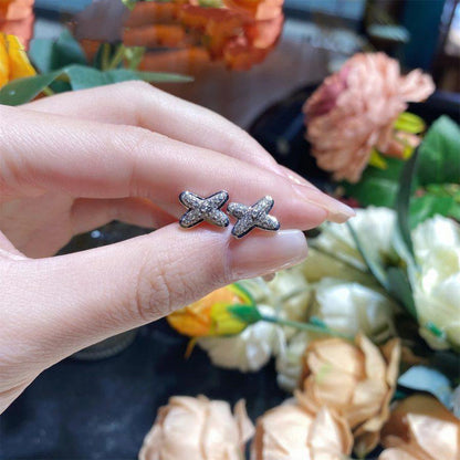[Glow Muse]JEUX DE SILVER DIAMOND EARRINGS