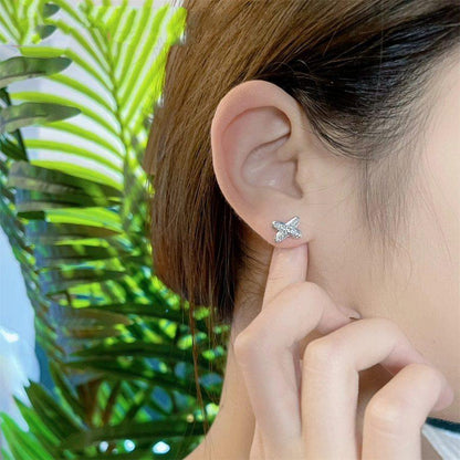 [Glow Muse]JEUX DE SILVER DIAMOND EARRINGS