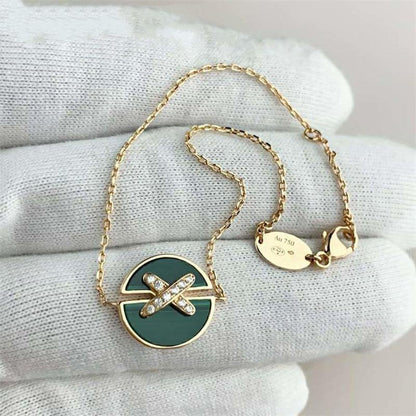 [Glow Muse]JEUX DE BRACELET MALACHITE PINK GOLD DIAMONDS