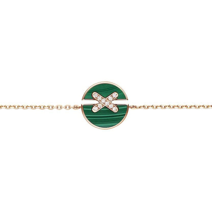 [Glow Muse]JEUX DE BRACELET MALACHITE PINK GOLD DIAMONDS