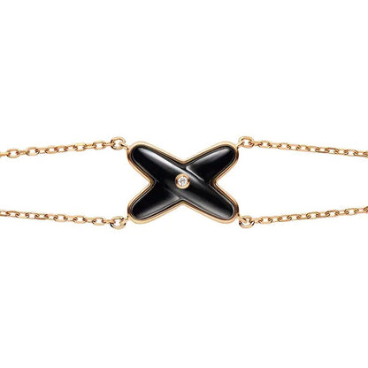 [Glow Muse]JEUX BRACELET ONYX PINK GOLD 1 DIAMOND