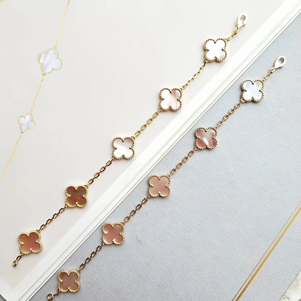 [⭐Glow Muse] CLOVER 5 MOTIFS  PINK MOP BRACELET COLLECTION