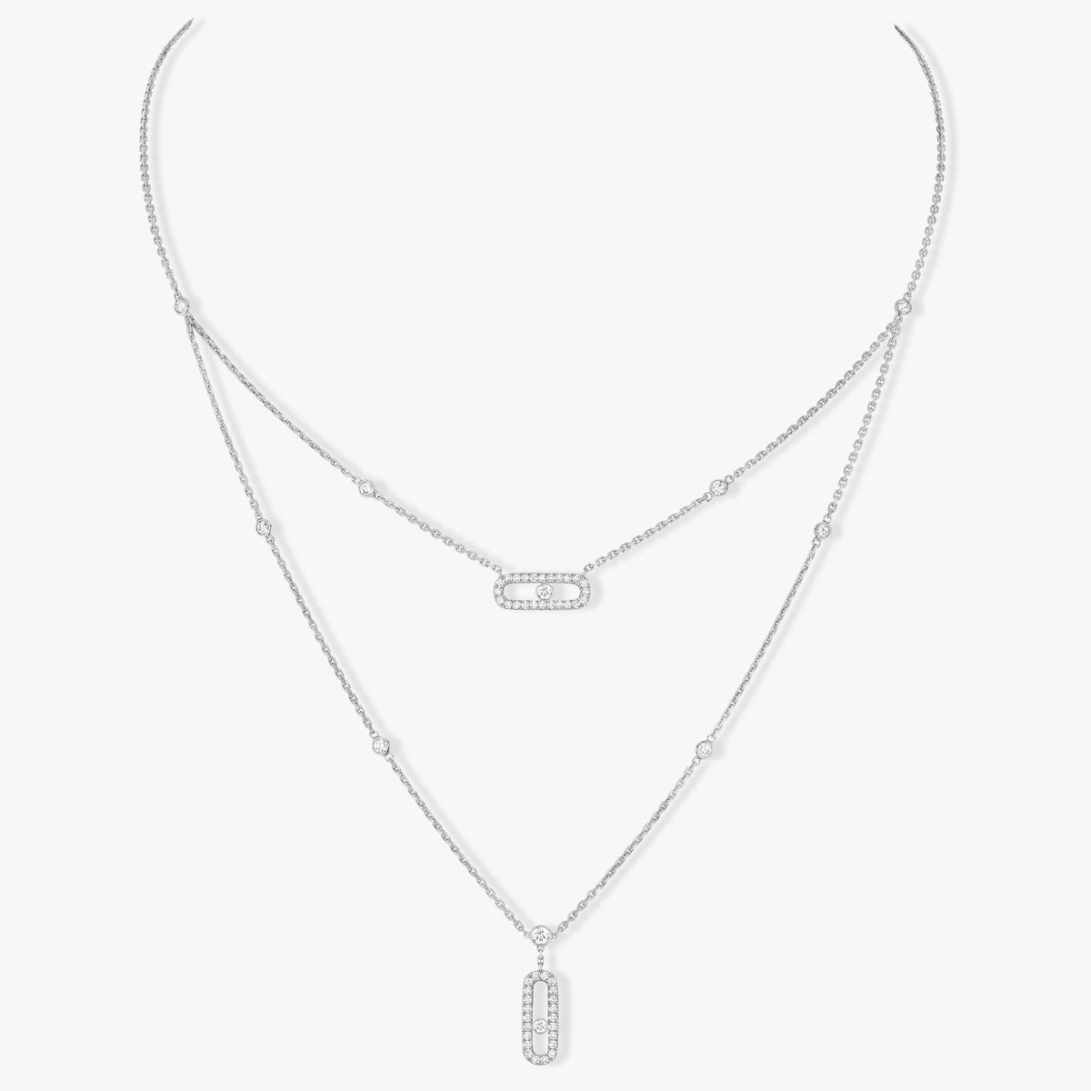 [Glow Muse]MOVE 2 ROW DIAMOND NECKLACE