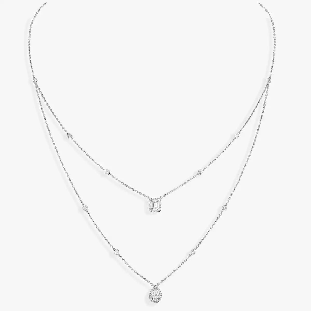 [Glow Muse]Diamond Necklace My Twin 2 Rows
