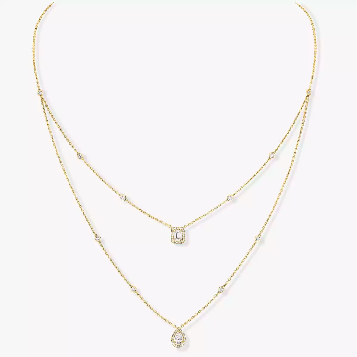 [Glow Muse]Diamond Necklace My Twin 2 Rows
