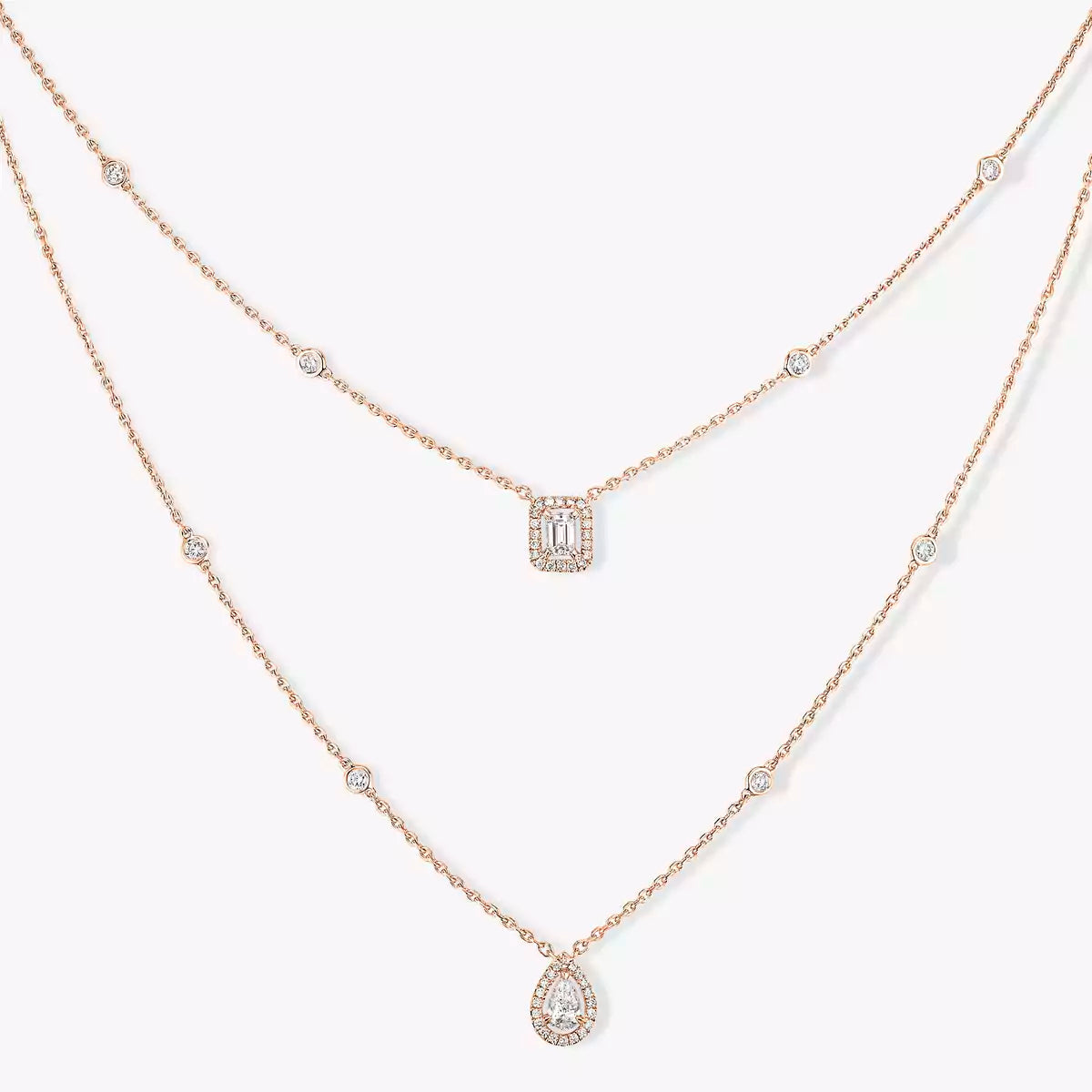 [Glow Muse]Diamond Necklace My Twin 2 Rows