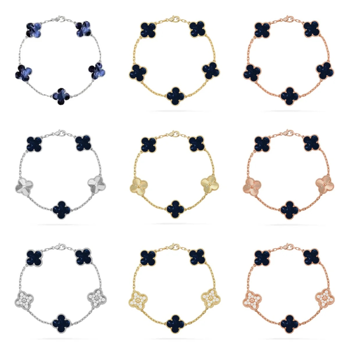 [⭐Glow Muse]CLOVER 5 MOTIF PIETERSITE BRACELET COLLECTION