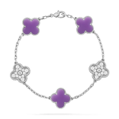 [⭐Glow Muse]CLOVER 5 MOTIF LIGHT PURPLE BRACELET COLLECTION