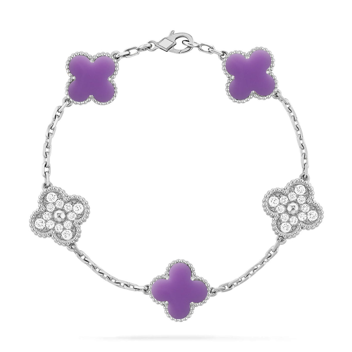 [⭐Glow Muse]CLOVER 5 MOTIF LIGHT PURPLE BRACELET COLLECTION