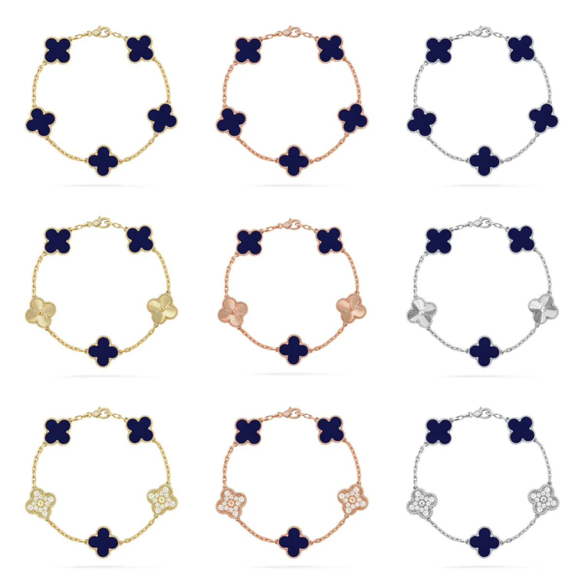[⭐Glow Muse]CLOVER 5 MOTIF LAPIS LAZULI BRACELET COLLECTION