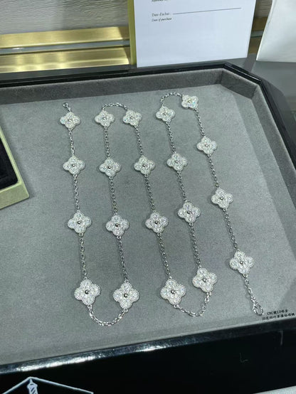 [Glow Muse]CLOVER 20 MOTIFS FULL-DIAMOND NECKLACE
