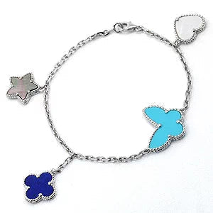 [Glow Muse]LUCKY SPRING SILVER BRACELET 4 MOTIF